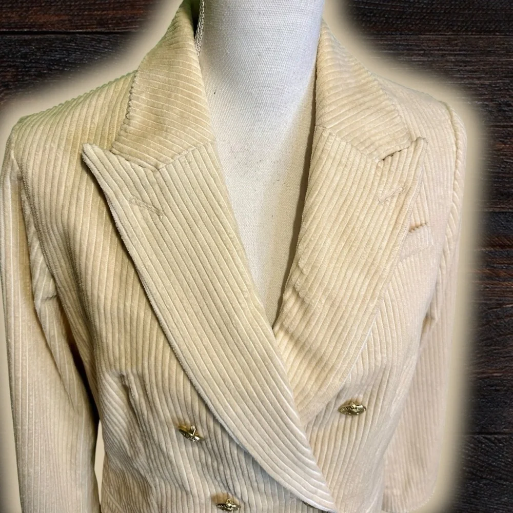 NWT Rowing Blazers for Target ‘Corduroy Double-Breasted Blazer’ in “Cream” Sz S